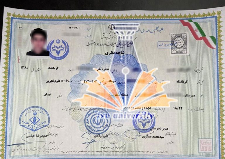 مدرک دیپلم شاخه نظری